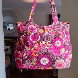 Vera Bradley Pink and Brown Floral Tote
